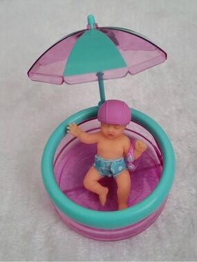 Zuru My Mini Baby Series 2 Purple & Teal Pool Baby W/ Goggles and Swim Cap